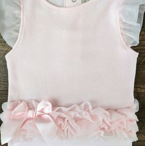Kyle & Deena Pink Ruffle Bow Bodysuit Onesie
